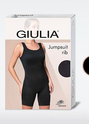 Безшовний комбінезон з мікрофібри в рубчик giulia jumpsuit rib black, l/xl