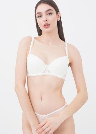 Бюстгальтер кружевной с формованной чашкой giulia camilla 1212/01n 80e white-whisper white, бюст белый джулия