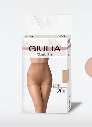 Классические колготки с легким блеском giulia like 20 (smart box) cappuccino, 2 daino, 5xl