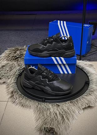 Кроссовки adidas ozweego адидас озвего черные из кожи и замши для мужчин универсальные