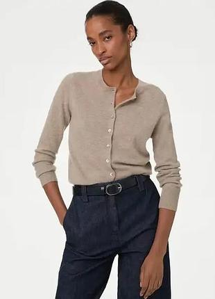 Кардиган з круглим вирізом на ґудзика з мериносовоі вовни marks & spencer, оригінал