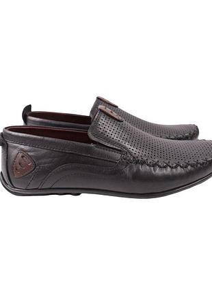 Мокасины мужские max step черные натуральная кожа, 40
