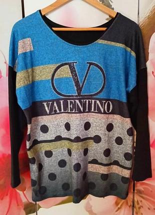 Светр з принтом valentino  і абстрактним малюнком у горох