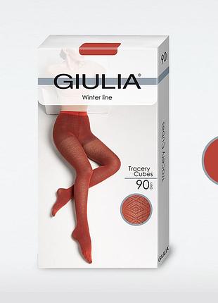 Фантазійні колготки з абстрактним візерунком giulia tracery cubes (5) 90 den ceramite, 2