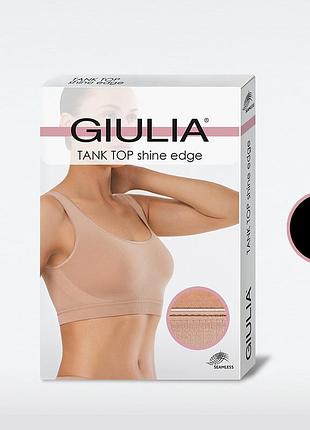 Безшовний топ з мікрофібри giulia tank top shine edge black, l/xl