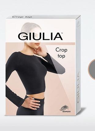 Бесшовный топ с длинными рукавами giulia crop top poppy seed, s/m poppy seed, l/xl
