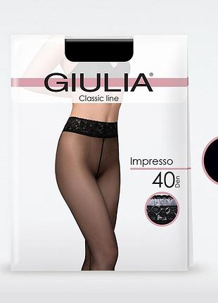 Классические колготки с широким кружевным поясом giulia impresso 40 daino, 2 nero, 4, 48