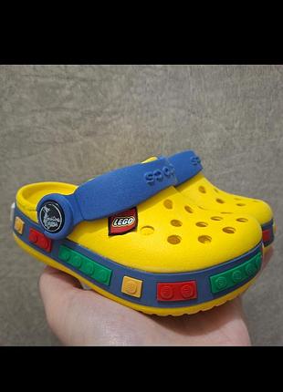Сабо крокус crocs lego, размер c6/7, фактически 22-23, на ножку 12-13см, желтые