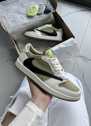 Кросівки жіночі jorgan 1 low x travis scott golf lime beige 36