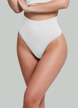 Коригуючі трусики з широким поясом giulia string shapewear white, l/xl