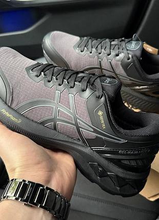 Кроссовки asics gel kayano 27 gore-tex мужские для активного отдыха черные с фиолетовым асикс каяно гор-текс