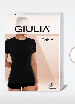 Універсальна безшовна футболка з м'якої мікрофібри giulia t-shirt white, s/m