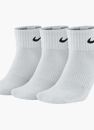 Шкарпетки чоловічі nike value cotton quarter (3 пари, утеплені) white sx4926-101