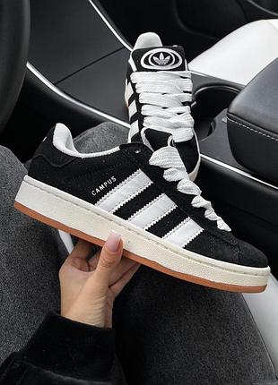 Кросівки жіночі adidas campus 00s core black кеди адідас кампус чорні