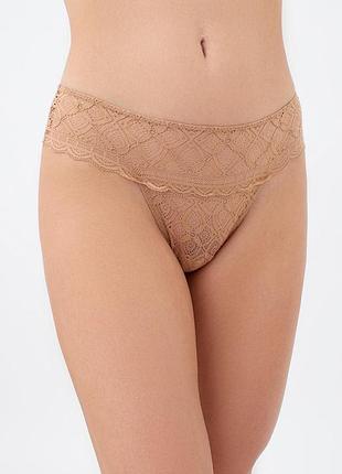 Жіночі труси бразиліана мереживні giulia keily 2225/31 s beige-macchiato, повсякдені трусики