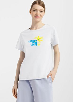 Футболка женская белая с принтом "ласточки", 2xl