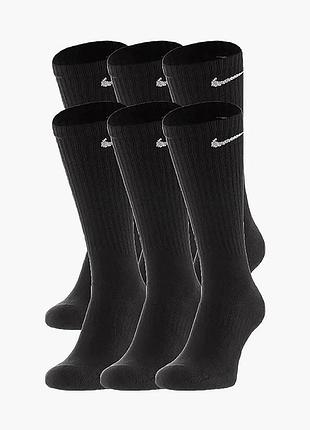 Шкарпетки чоловічі nike u everyday cush crew (6 пар) black sx7666-010