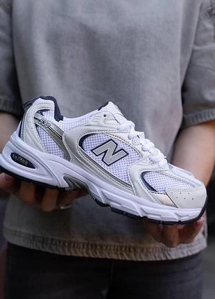 Женские кроссовки new balance 530 white blue, нью баланс 530 белые с синим 40