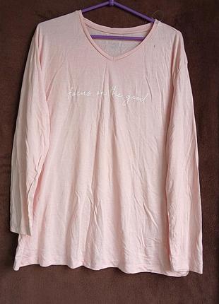Лонглослив женский розовый, вискоза,  l-xl