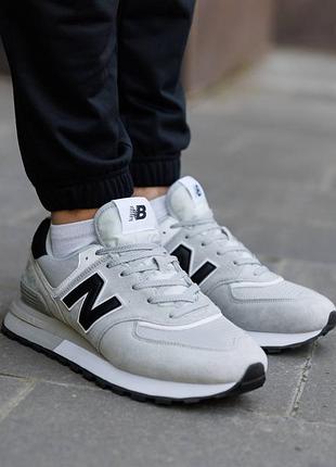 Кросівки new balance 574 legacy silver black чоловічі світло-сірі легкі замшеві нью баланс 574