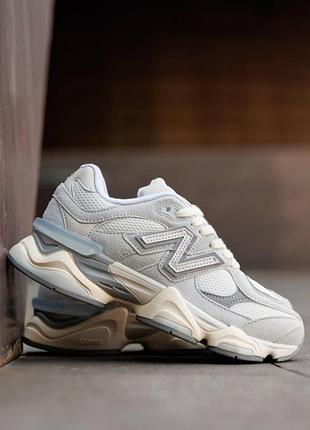 Кроссовки new balance 9060 sea salt женские нью баланс 9060 светло-серые си салт