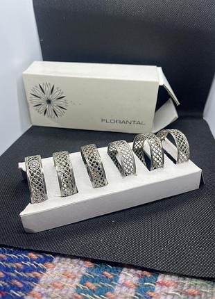 Набір із 6 срібних кілець для серветок від бренду florantal.