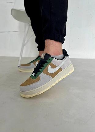 Кросівки nike air force сіро-теракотові для чоловіків спортивне взуття зручні легкі найк еїр форс