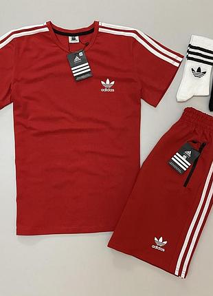 Червоний футболка шорты 2 пари носки adidas розпродаж sale