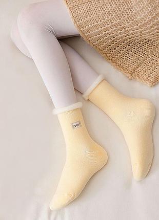Носки женские утепленные желтые 35-38