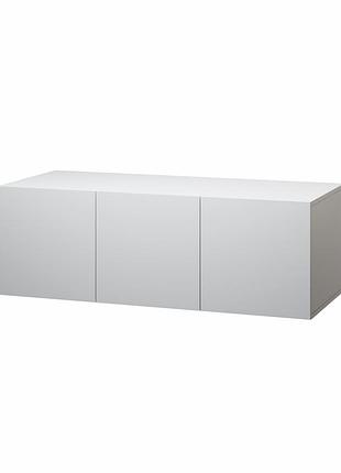 Антресоль vays m-64, верхний 3-дверный шкаф, без ручек, лдсп, 120×50×40 см - для спальни, прихожей, гардеробной белый
