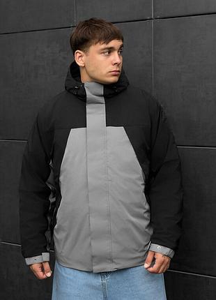 Черно-серая демисезонная куртка staff skay gray & black