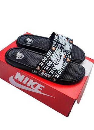 Шльопанці nike just do it black чорні (чоловічі/жіночі)