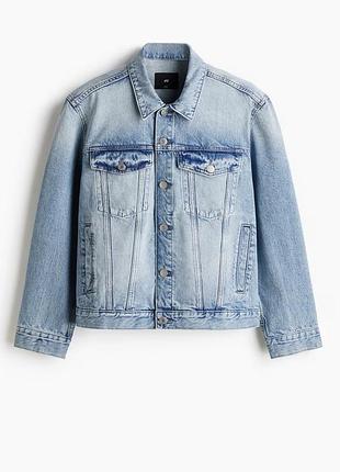 Чоловіча джинсова куртка h&m / джинсовка h&m, розмір s (класичний блакитний)