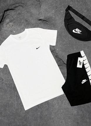 Летний мужской комплект nike футболка + шорты + бананка