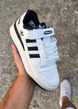 Кроссовки adidas forum женские белые с черным на каждый день удобная легкая обувь адидас форум