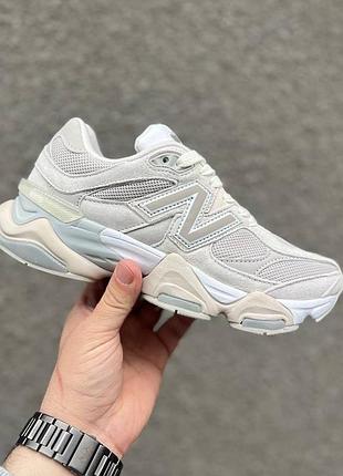 Кроссовки new balance 9060 нью баланс 9060 бежевые с белым для женщин удобные легкие стильные
