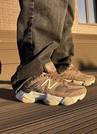 Кроссовки new balance 9060 женские спортивные коричневые для активного отдыха и повседневной носки