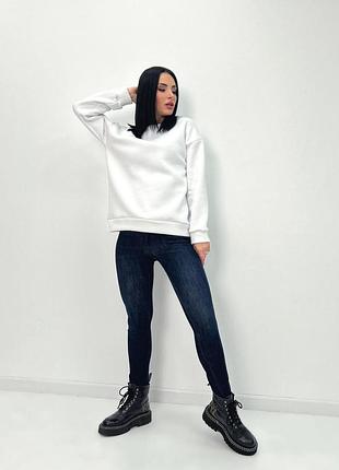 Женский теплый батник "wear" турция оптом | норма и батал белый, 42-44