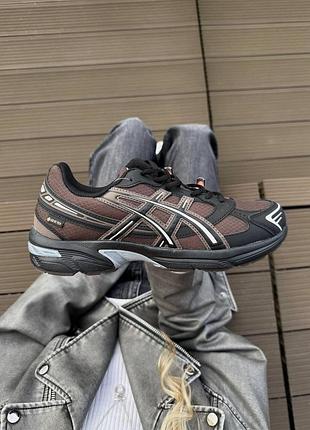 Кроссовки asics gel-1130 для мужчин с гор-текс легкие удобные черные с коричневым асикс гель