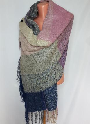 Широкий шарф палантин букле италия erpiu (размер 62 см на 187 см)