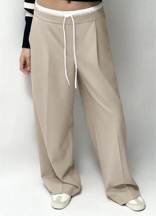 Штани zara з подвійним поясом s