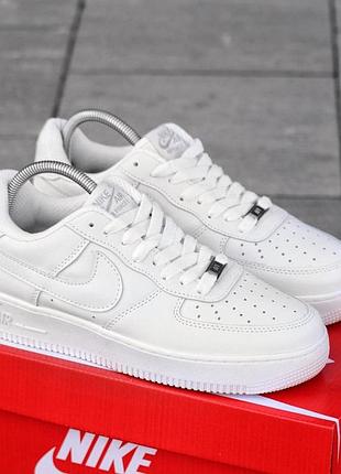 Мужские кроссовки nike air force 1 low белые брендовые кеды из кожи найк аир форс лоу кожаные кроссы на лето