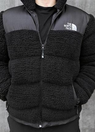 Модная мужская зимняя куртка черного цвета the north face sherpa качественная без капюшона