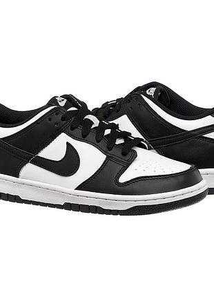 Кроссовки женские nike dunk low retro white black (gs) (cw1590-100) 36