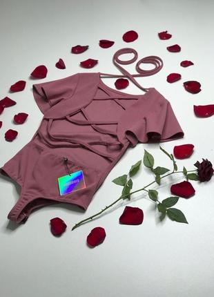 Боди на шнуровке, с пышным рукавом, новый, missguided4 фото