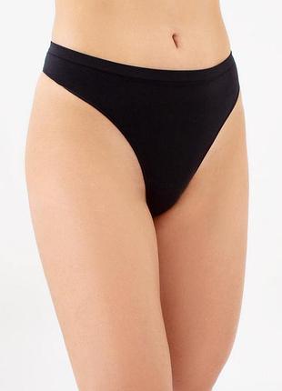 Трусики стрінги жіночі безшовні giulia string briefs l/xl black-black
