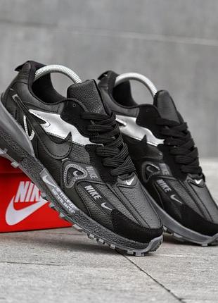Мужские кроссовки nike deconstructed черные спортивные кроссы кожа замша отличного качества на весну лето найк деконструкт