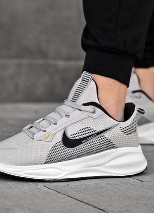 Мужские кроссовки nike zoom серые легкие спортивные кроссы из текстиля на лето найк зум брендовая летняя обувь