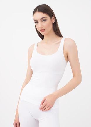 Майка жіноча безшовна на широких бретелях giulia tank l/xl white-white