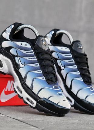 Мужские кроссовки nike air max tn plus синие повседневные кроссы из натуральной кожи на весну лето найк аир макс тн плюс